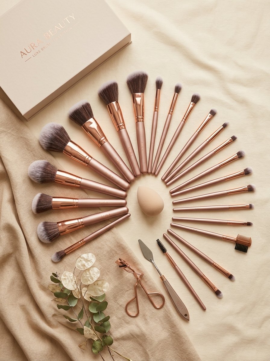 Professional makeup brushes